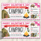 Valentines Day Camping Trip Ticket Editable Template