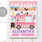 Ice Cream Truck Baby Shower Welcome Sign Editable Template