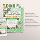 Dino Four Dinosaur Birthday Invitation Editable Template, T-Rex Dino Boy Fourth 4th Birthday Party Invite Evite, Tyrannosaurus Jurassic