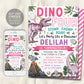 Dino Four Dinosaur Birthday Invitation Editable Template