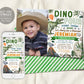 Dino Four Dinosaur Birthday Invitation With Photo Editable Template