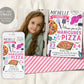 Manicures And Pizza Party With Photo Invitation Editable Template