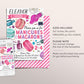 Manicures And Macarons Party Invitation Editable Template, Pedicures Mani Pedi Spa Day Birthday Invite, Girl Teen Tween Nail Salon Party