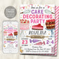 Cake Decorating Party Invitation Editable Template