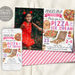 Pizza and Ice Cream Birthday Party Invitation With Photo Editable Template