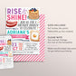 Rise and Shine Kids Breakfast Brunch Invitation Editable Template, Girl Brunch Birthday Invite, Pancakes Bacon Eggs Digital Evite Printable