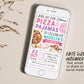 Pizza and Pajamas Birthday Invitation With Photo Editable Template, Girl Pizza And PJs Party Invite, Kids Pizzeria Slumber Party Evite