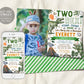 Two Rex Dinosaur Birthday Invitation With Photo Editable Template