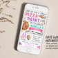 Pizza and Paint Party Birthday Invitation Editable Template, Girl Teen Tween Painting and Pizza Evite, Dress for a Mess, Art Painting Party