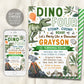 Dino Four Dinosaur Birthday Invitation Editable Template