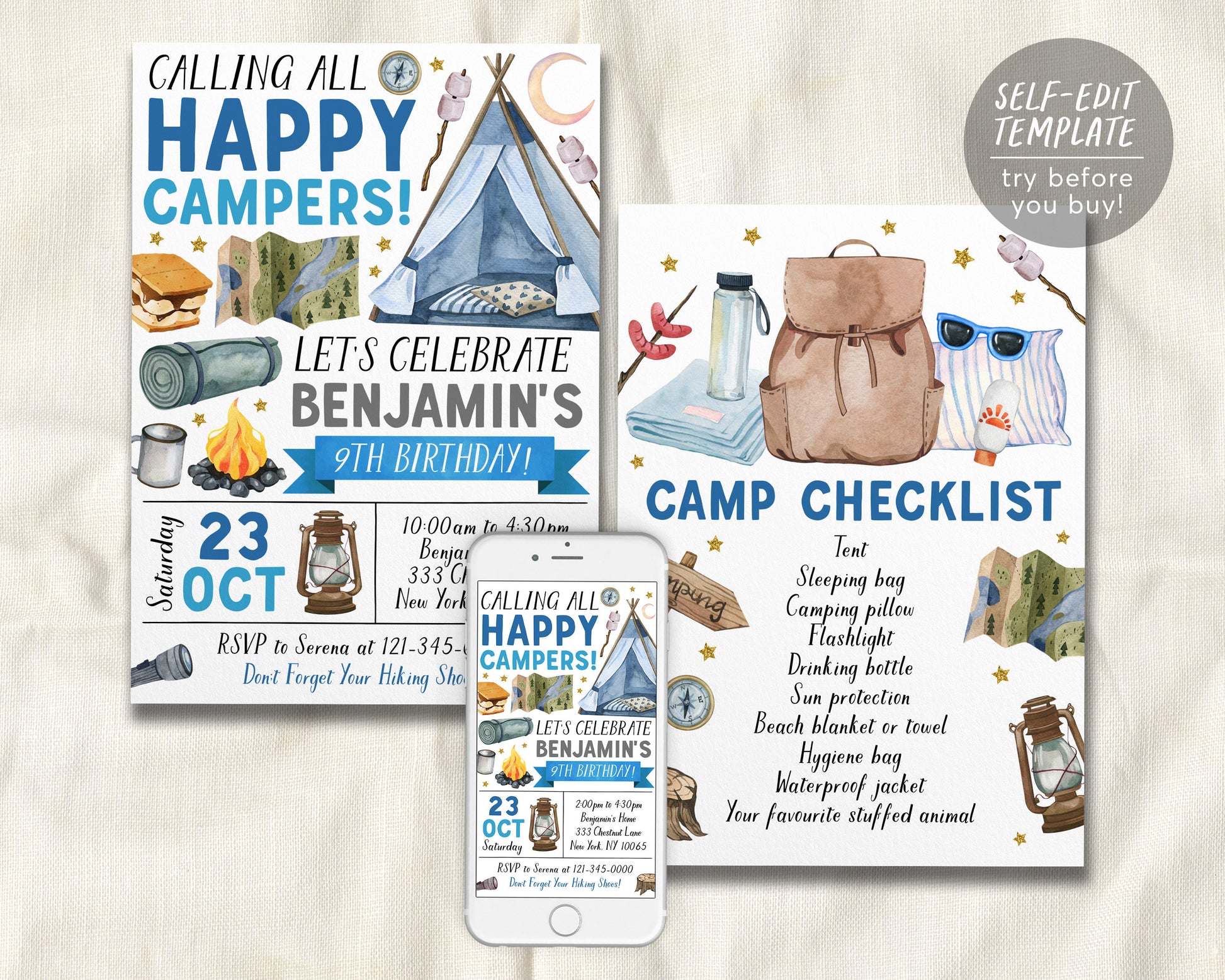 boy-camping-birthday-invitation-editable-template-outdoor-camp-out-pa-puff-paper-co for Camping Birthday Party Invitations Free Printable Boy Camping Birthday Invitation Editable Template, Outdoor Camp Out Pa – Puff Paper Co for Camping Birthday Party Invitations Free Printable