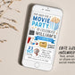 Movie Birthday Invitation Editable Template, Boy Pop On Over Cinema Movie Ticket Invite, Movie Night Kids Party Evite, Popcorn And Movies