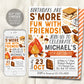 S&#39;mores Birthday Invitation Editable Template