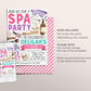 Spa Party Birthday Invitation Editable Template, Pamper Party Spa Day Invite, Tween Glitz and Glam Evite, Makeup Facial Mani Pedi Printable