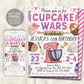 Cupcake Wars Birthday Invitation Editable Template