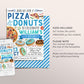 Pizza and Donuts Birthday Invitation Editable Template, Boy Donut And Pizza Party Invite, Kids Pizzeria Pizza Making Evite, Slice Of Fun