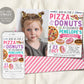 Pizza and Donuts Birthday Invitation With Photo Editable Template