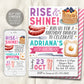 Rise and Shine Birthday Breakfast Brunch Invitation Editable Template