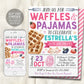 Waffles and Pajamas Birthday Invitation Editable Template