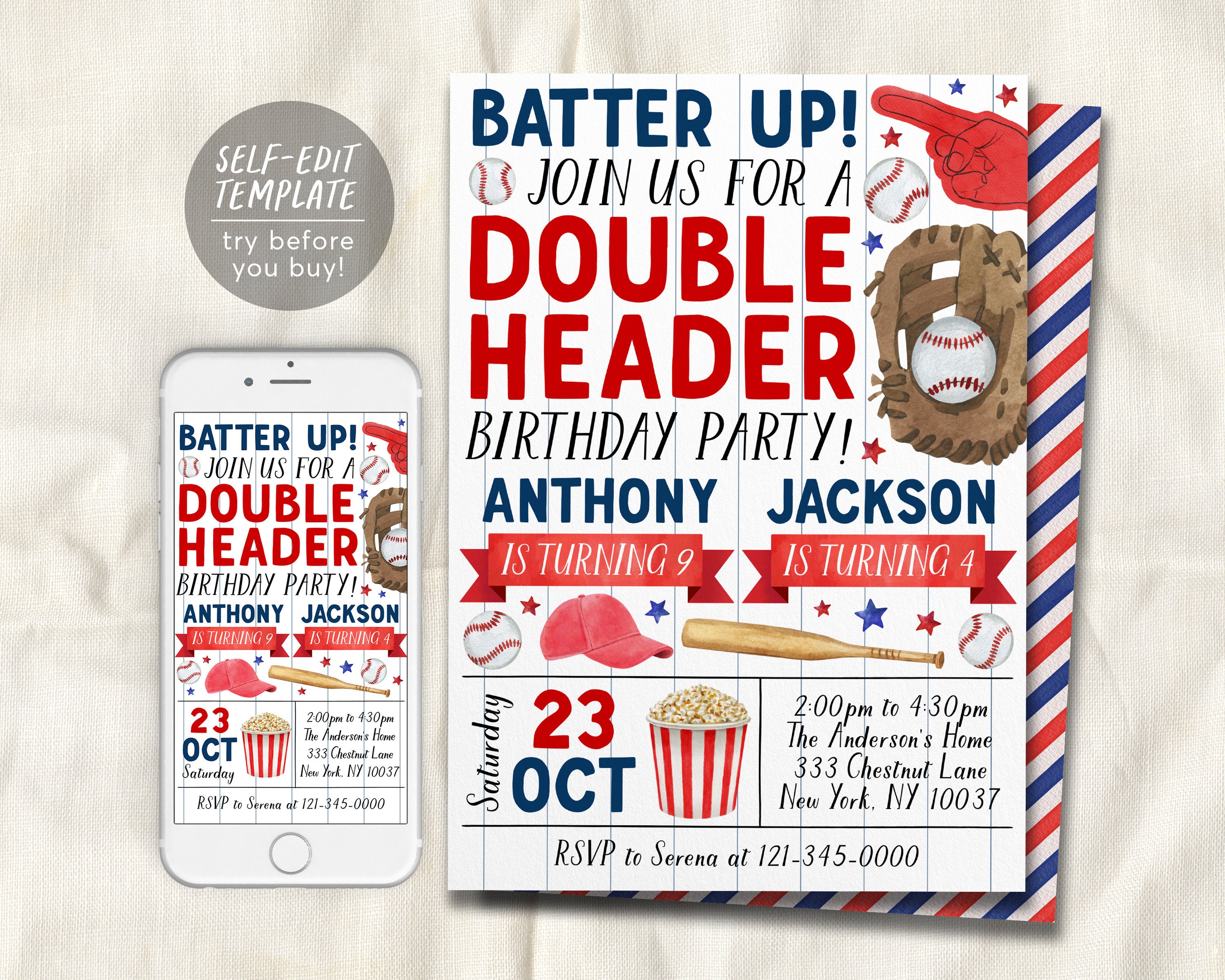 Baseball Boy's Birthday Party Invitation - Baseball - Boy's Birthday - Birthday Party Invitation - Birthday top Invitation - Invite - Birthday