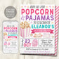 Popcorn and Pajamas Birthday Invitation Editable Template