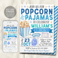 Popcorn and Pajamas Birthday Invitation Editable Template