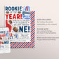 Football First Birthday Invitation Editable Template, Boy Rookie Of The Year Invite, Kids Sports Theme It's Game Time Evite First Year Down