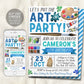 Art Birthday Party Invitation Editable Template