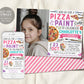 Pizza and Paint Party Birthday Invitation With Photo Editable Template