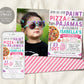 Paint Pizza and Pajamas Party Birthday Invitation With Photo Editable Template