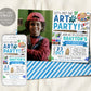 Art Birthday Party Invitation With Photo Editable Template