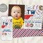 Baseball 2nd Birthday With Photo Invitation Editable Template