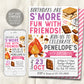 S&#39;mores Birthday Invitation Editable Template