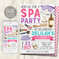 Spa Party Birthday Invitation Editable Template