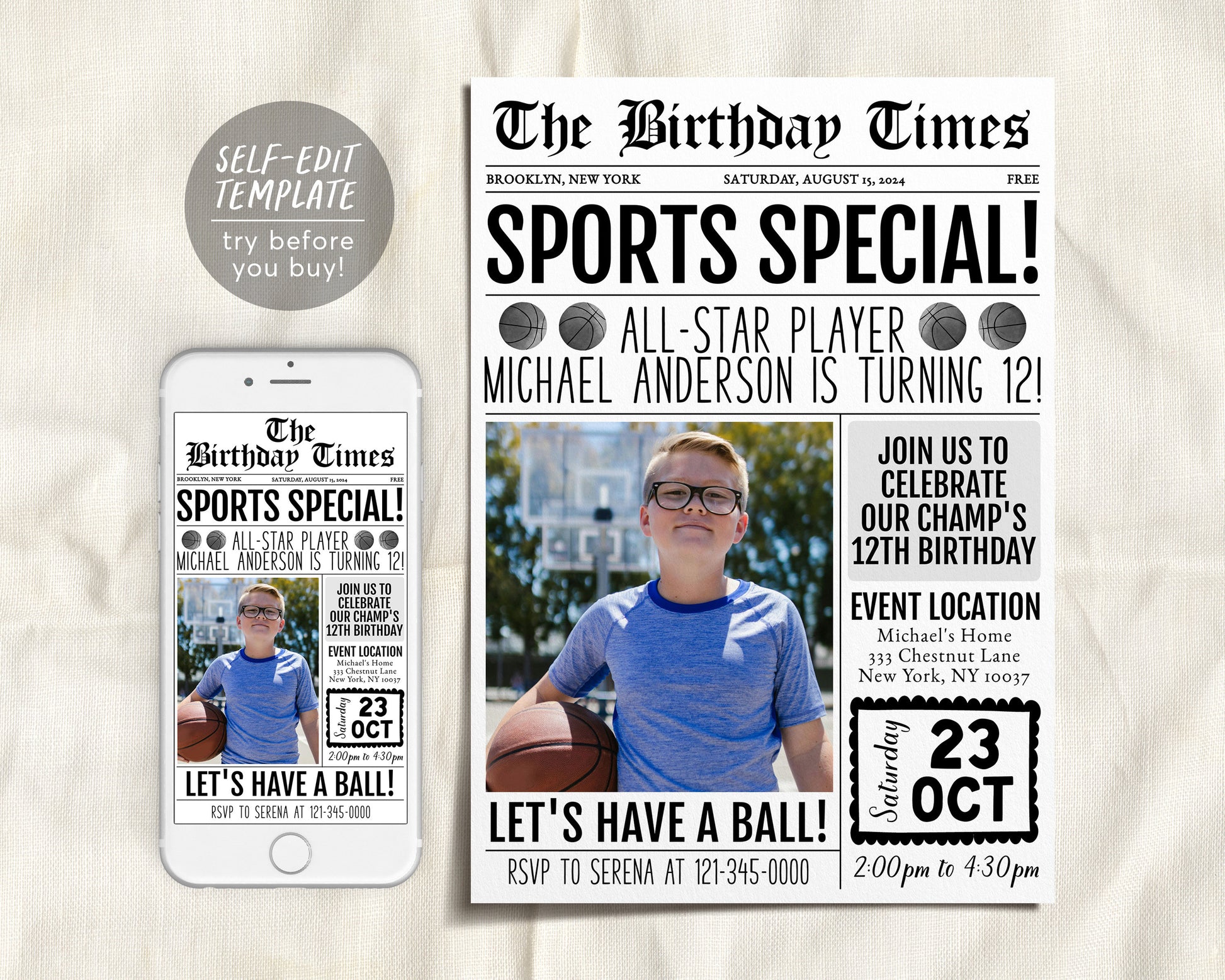 basketball-birthday-invitation-with-photo-editable-template-newspaper-puff-paper-co for Basketball Party Invitations Printable Free Basketball Birthday Invitation With Photo Editable Template, Newspaper – Puff Paper Co for Basketball Party Invitations Printable Free