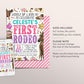 First Rodeo Birthday Invitation Editable Template, Cowgirl Pink Wild West Party Invite, Girl Floral Ranch Southwestern Country Western Evite