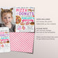 Pizza and Donuts Birthday Invitation With Photo Editable Template, Girl Donut And Pizza Party Invite, Kids Pizzeria Pizza Making Evite