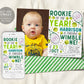 Tennis First Birthday Invitation With Photo Editable Template