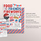 4th of July Invitation Editable Template, Fourth of July Celebration BBQ Fireworks Invite, Independence Day Neighborhood Block Party Picnic