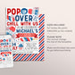 4th of July Birthday Invitation Editable Template, Popsicle Pop On Over Summer Patriotic Party Invite, Chill With Us Red White Blue Evite