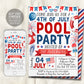 4th of July Pool Party Invitation Editable Template