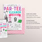 Golf Birthday Invitation Editable Template, Girl Let's Par Tee Golf Ball Party Invite, Kids Sports Theme Evite, Mini Golf Tournament