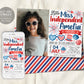 4th of July Birthday Invitation With Photo Editable Template