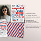 4th of July Birthday Invitation With Photo Editable Template, Little Miss Independent Patriotic Party Invite, Little Firecracker Evite