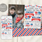 4th of July Joint Siblings Birthday Invitation With Photo Editable Template