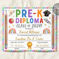 Pre-K Graduation Ceremony BUNDLE Editable Template, Preschool Kindergarten Class Graduation Certificate, Graduation Invitation Invite Evite