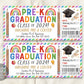 Pre-K Graduation Ceremony BUNDLE Editable Template, Preschool Kindergarten Class Graduation Certificate, Graduation Invitation Invite Evite