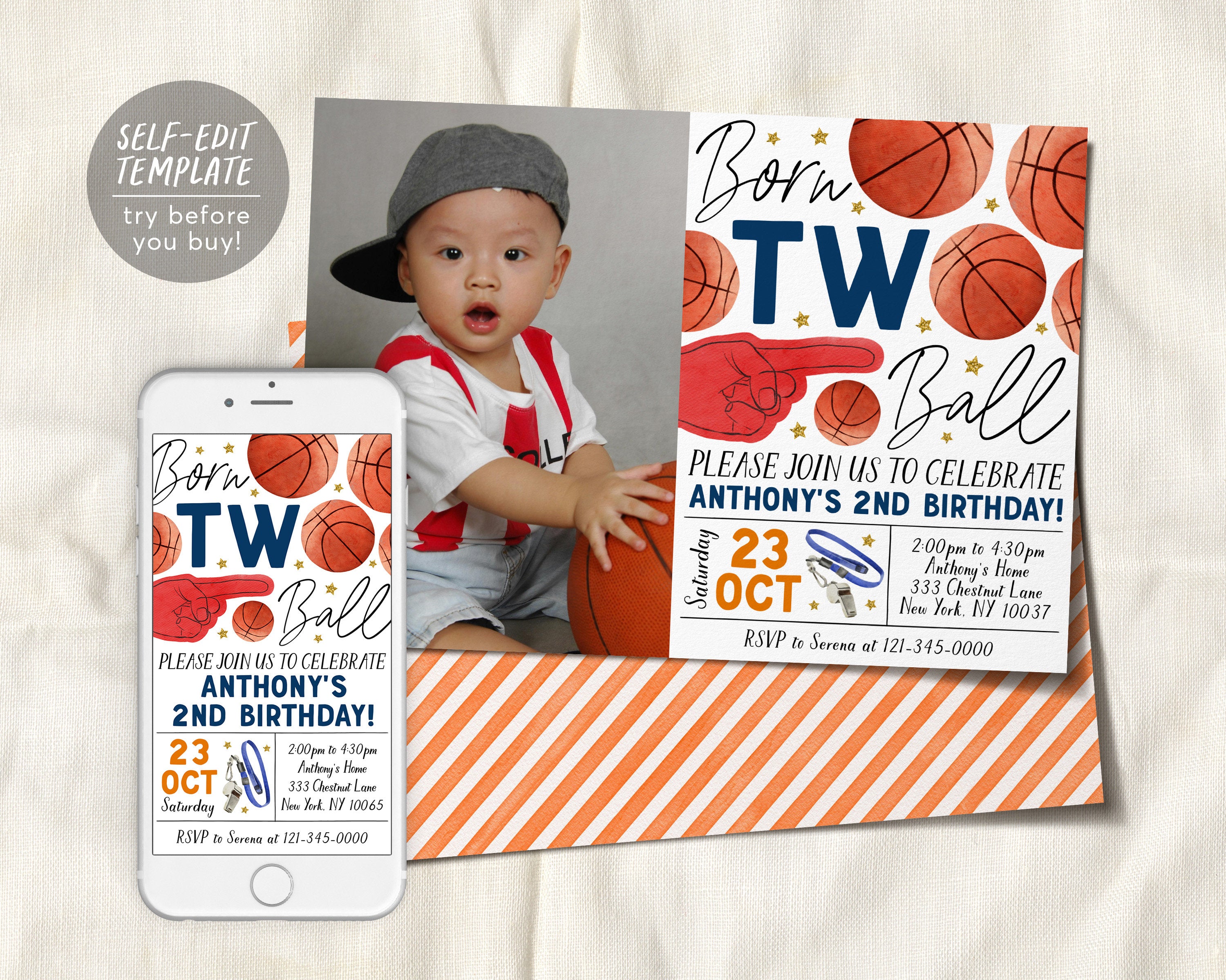 Basketball Boy's Birthday Party Invitation - Basketball - Boy's Birthday - Birthday Party Invitation - outlets Birthday Invite - Invite - Birthday