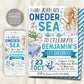 Oneder The Sea First Birthday Invitation Editable Template