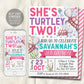 Turtle Second Birthday Invitation Editable Template